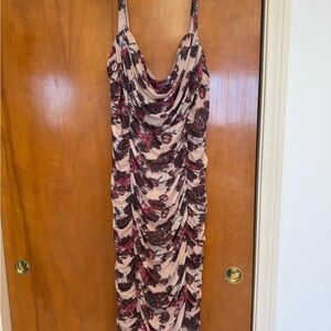 Floral Draped Women's Dress
